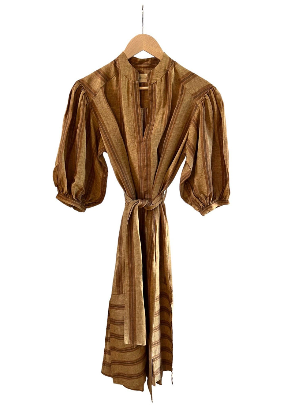 Road to Nowhere Clothing - Women's Marrakech Linen Dress SS24: M / Indigo Stripe